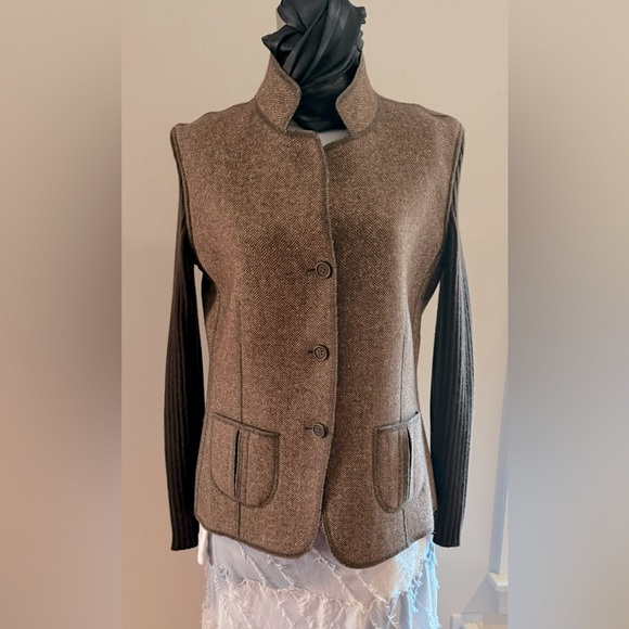 Brunello Cucinelli Made In Italy Women’s Cashmere Tweed Design Jacket Size 44 - Picture 1 of 7